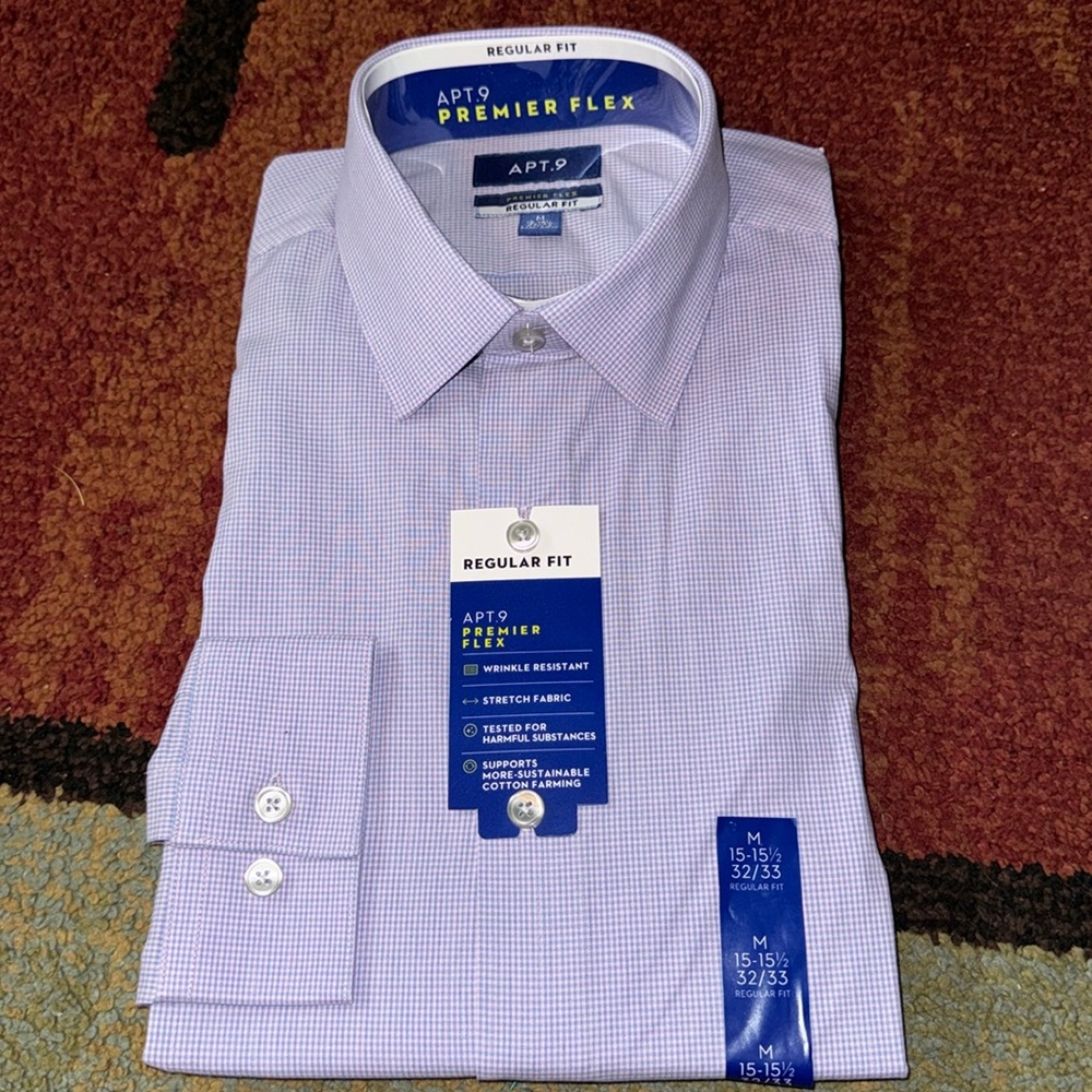 NWT Men’s Apt. 9 Dress Shirt‎  Premium Flex